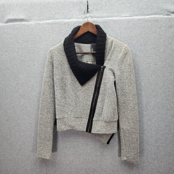 Dolan T-Shirt Anthropologie Gray Cardigan Sweater Sz XS Zip Front Biker … - Picture 1 of 6